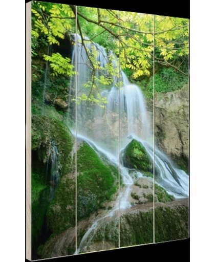 Krushuna waterval Oost-Europa Hout 60x80 cm - Foto print op Hout (Wanddecoratie)