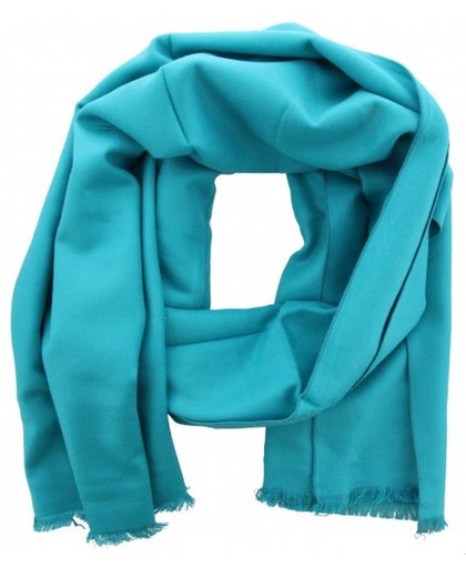 Stijlvolle sjaal van zeer mooie kwaliteit - 200x65cm - Zijde en Viscose - Blauw - Dielay