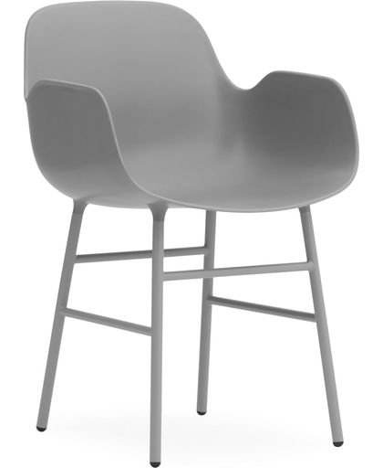 Normann Copenhagen Form Armchair stoel met stalen onderstel grijs