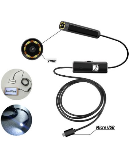 Mini Endoscoop 5.5mm Lens - Waterdicht - Voor Android Smartphone - Maak Scherpe Beelden Waar Je Normaal Niet Komt - Micro USB Aansluiting