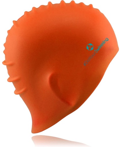 #DoYourSwimming - Badmuts voor volwassenen  - »Barney« - silicoon (Spandex) - perfecte pasvorm en extra oorbescherming - oranje