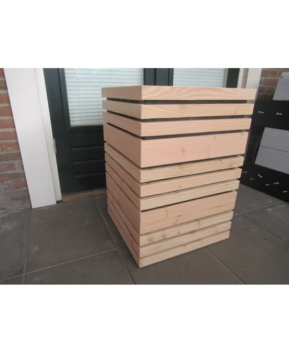 Duurzame Douglas houten plantenbak/boembak lat om lat 50x50x72cm