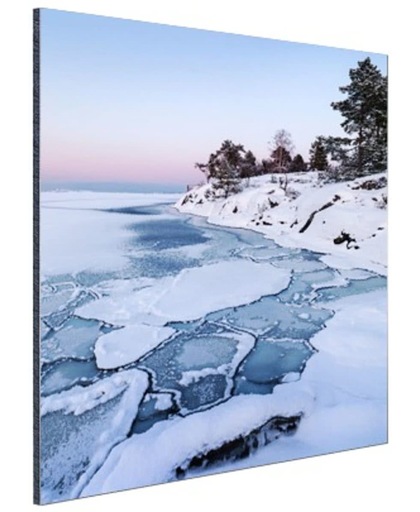 Bevroren zee Aluminium 40x60 cm - Foto print op Aluminium (metaal wanddecoratie)