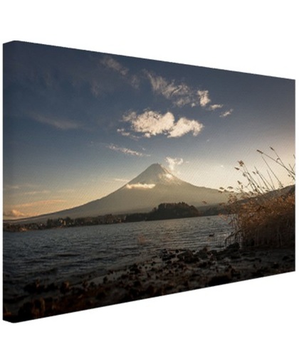 Ochtend uitzicht op vulkaan Canvas 120x80 cm - Foto print op Canvas schilderij (Wanddecoratie)