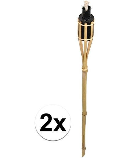 2x Bamboe tuinfakkels - 88 cm - fakkels