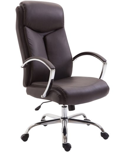 Clp Bureaustoel VAUD XL, gamingstoel, directiestoel met armleuningen, bureaustoel met hoogwaardige bekleding, max. Laadvermogen 140 kg, met kunstlederen bekleding, - bruin,