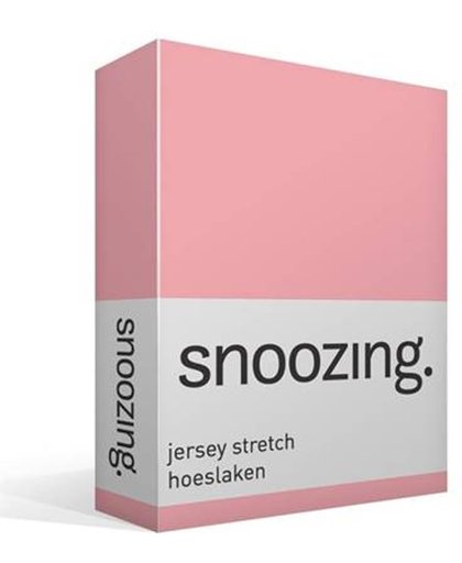 Snoozing Jersey Stretch - Hoeslaken - Eenpersoons - 90/100x200/220 cm - Roze