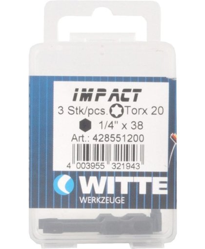 Witte Impact Torx bit - T20 - per 3 verpakt