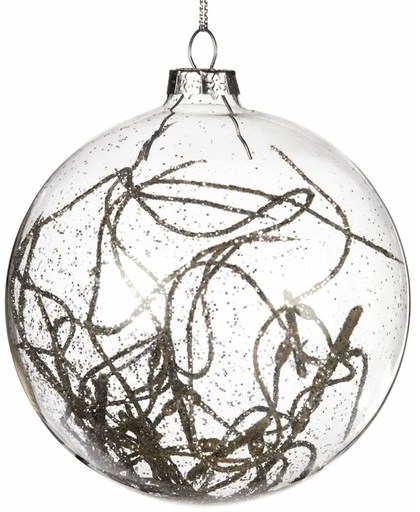 Goodwill - Kerstbal - Kerstdecoratie - Glas - Zilveren takjes - 10 cm
