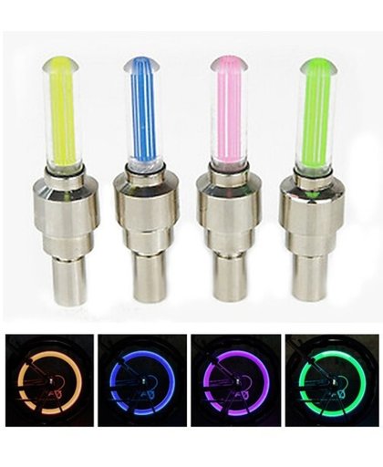 2 x Roze Fiets Ventiel verlichting / LED fiets verlichting / Ventiel verlicht Fiets / Licht Flitslampen / Ventiel Lampen fiets