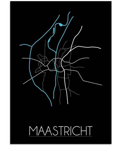 Plattegrond Maastricht Stadskaart poster DesignClaud - Zwart - A4 poster