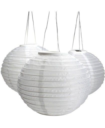 Zomer aanbieding: 25 witte lampionnen met een diameter van 30cm, grote lampion, solar tuinverlichting