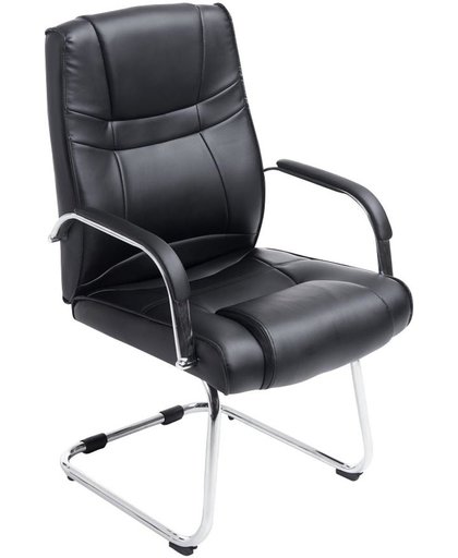 Clp XXL Bezoekersstoel, conferentiestoel, vergaderstoel ATTILA - cantilever met armleuning, zware belasting (tot 180 kg) - zwart