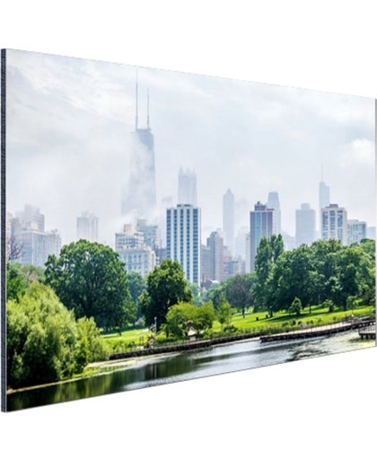 Groen park in Chicago Aluminium 90x60 cm - Foto print op Aluminium (metaal wanddecoratie)
