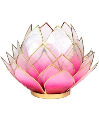 Lotus sfeerlicht roze/lichtroze goudranden groot