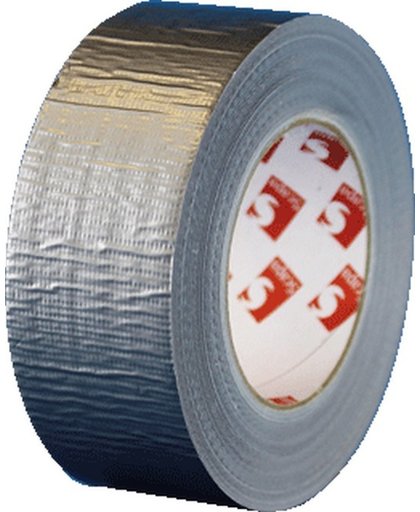 STOK zelfkl tape, gecoat linnen PE, grijs, (lxb) 50mx50mm