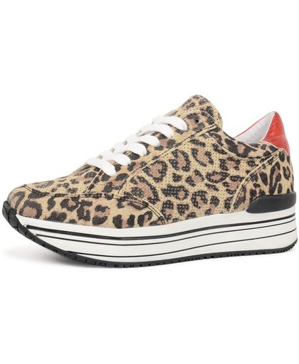 SPM Leanrun Runner Sneaker - Leopard - Damesschoenen - Maat: 37