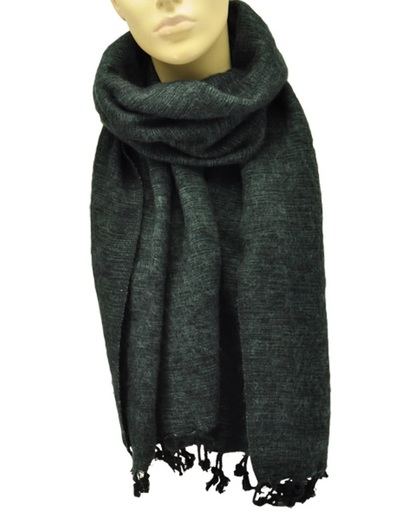 MoreThanHip Pina - brede sjaal of omslagdoek van yakwol – antraciet grijs