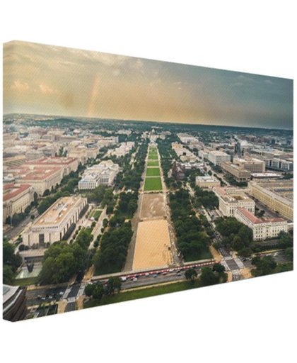 National Mall en Capitool luchtfoto Canvas 30x20 cm - Foto print op Canvas schilderij (Wanddecoratie)