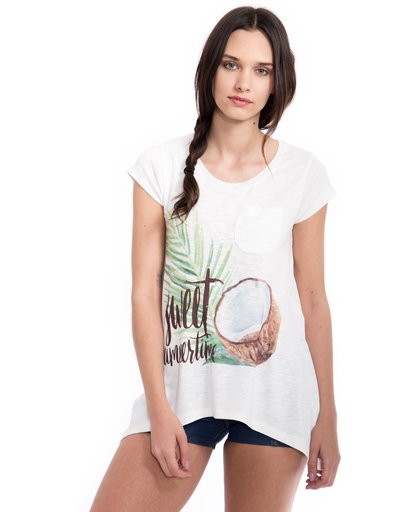 WAY OF GLORY shirt in gebreide optiek met coconuts afdruk