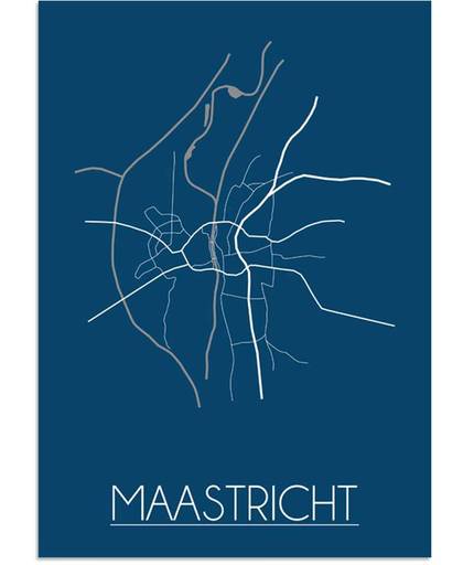 Plattegrond Maastricht Stadskaart poster DesignClaud - Blauw - A2 poster