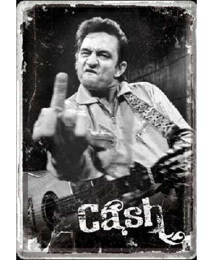 Jonny Cash Finger Metalen Postcard 10 x 14 cm.