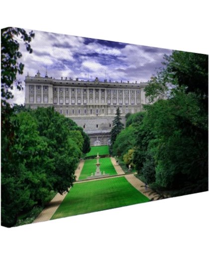 Het Koninklijk Paleis in Madrid Canvas 80x60 cm - Foto print op Canvas schilderij (Wanddecoratie)