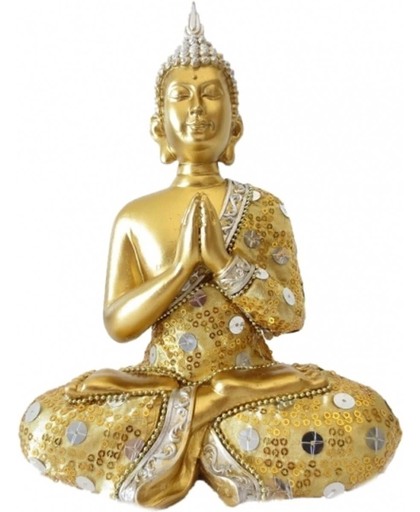 Thaise Boeddha beeldje goud 22 cm - Boeddha's beelden