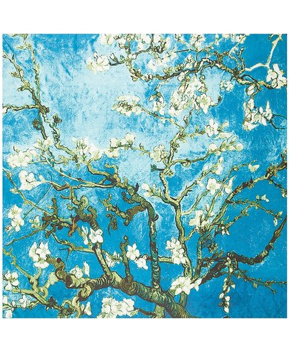 Van Gogh Amandelbloesem | Sjaal Dames | Zijde blend | 130*130CM | met giftbox | shawl stola | print schilderij