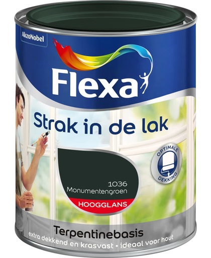 Flexa Strak In De Lak Hoogglans - Monumentengroen - 1,25 liter