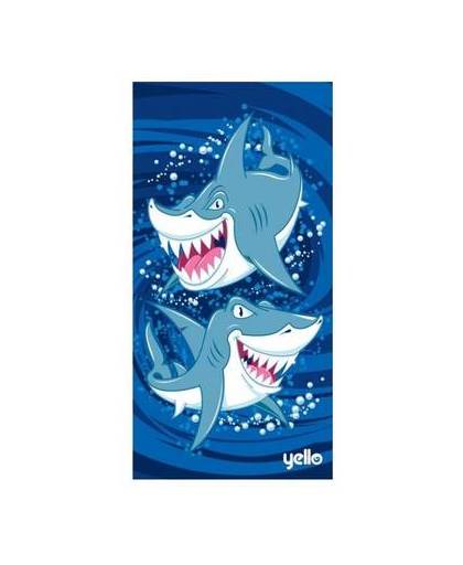Yello badlaken haaien blauw 75 x 150 cm