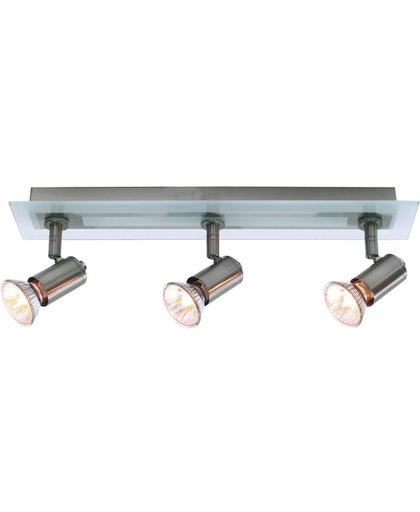 Zoomoi - spotjes plafondlamp - woonkamer - GU10 - zilver - inclusief halogeen lampen - plafondspots 3lichts