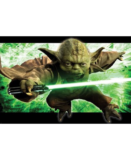 Fotobehang Star Wars Master Yoda | XXL - 312cm x 219cm | 130g/m2 Vlies