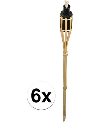 6x Bamboe tuinfakkels - 88 cm - fakkels