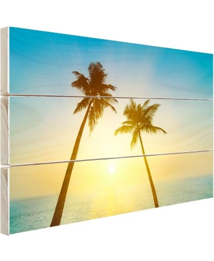 Een tropisch paradijs Hout 30x20 cm - Foto print op Hout (Wanddecoratie)