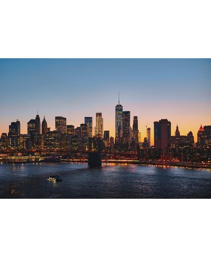 New York Behang | New York bij zonsondergang | 375 x 250 cm | Extra Sterk Vinyl Behang