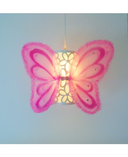 Funnylight kinderlamp vlinder bloem roze - hanglamp
