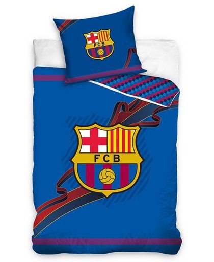 FC Barcelona - Dekbedovertrek - Eenpersoons - 140x200 cm + 1 kussensloop 60x70 cm - Multi kleur