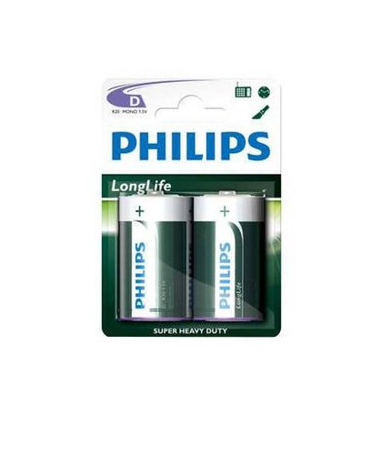 Philips LongLife Batterij R20L2B/10 niet-oplaadbare batterij