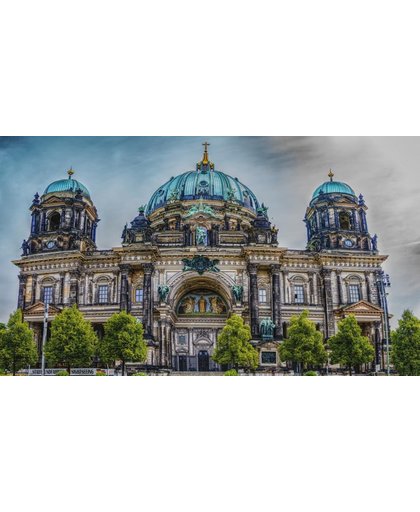 Berlijn Behang | Blauwe koepels van de kerk | 437 x 250 cm | Extra Sterk Vinyl Behang