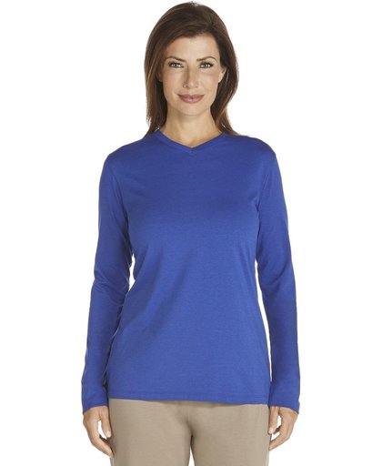 Coolibar UV shirt Longsleeve Dames - Kobalt/Blauw - Maat 42