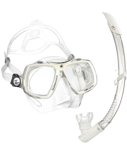 Aqua Lung Look 2 + PV Snorkel - Snorkelset - Arctic Wit