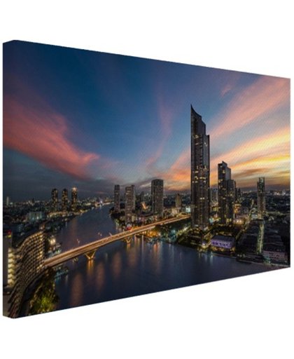 Chao Phraya rivier Bangkok Canvas 60x40 cm - Foto print op Canvas schilderij (Wanddecoratie)