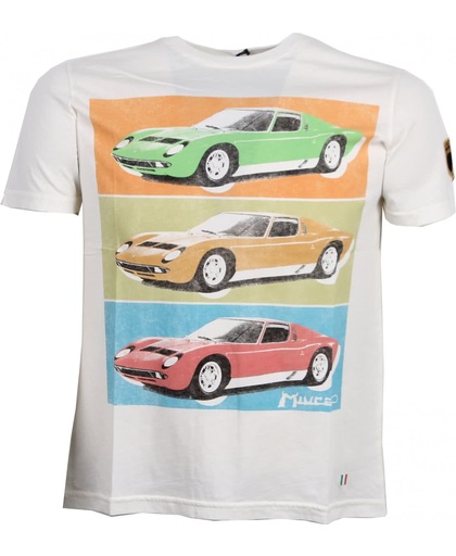Lamborghini Pop Miura T-shirt Heren Wit Maat Xxl