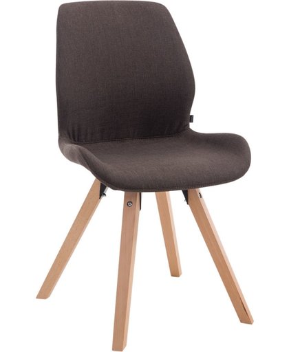 Clp Bezoekersstoel PERTH, eetkamerstoel, wachtkamerstoel, bekleding van stof, - donkergrijs kleur onderstel : vierkant natura,