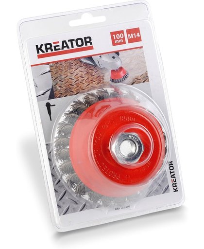 Kreator KRT150205 Komborstel - Getorst staal - M14 - Ø100 mm