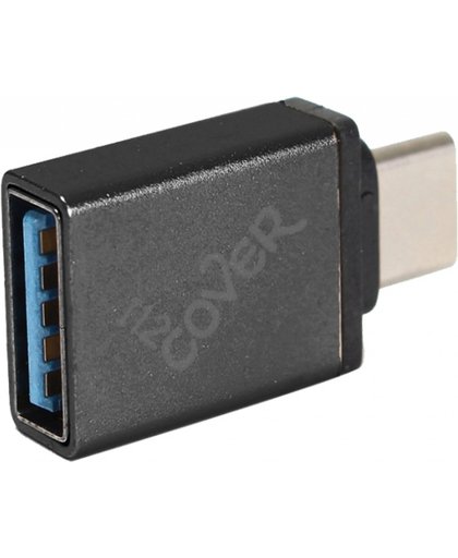 OTG Host converter USB C naar normaal USB A 3.0, adapter / verloopstekker On The Go, zwart , merk i12Cover