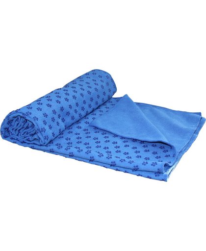 Tunturi Silicone Yoga handdoek met anti slip - met draagtas - Blauw
