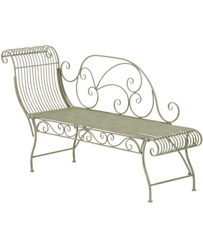Clp Tuinbank PARTOGUS, chaise longue met romantische ornamenten, stevige bank, ligbed, ca. 160 x 50 cm, - antiek-groen