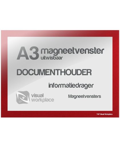 Magneetvenster A3 (uitwisbaar) - Rood
